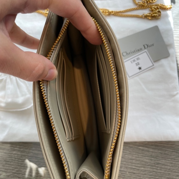 DIOR CARO ZIPPED POUCH WITH CHAIN - Picture 5 of 15